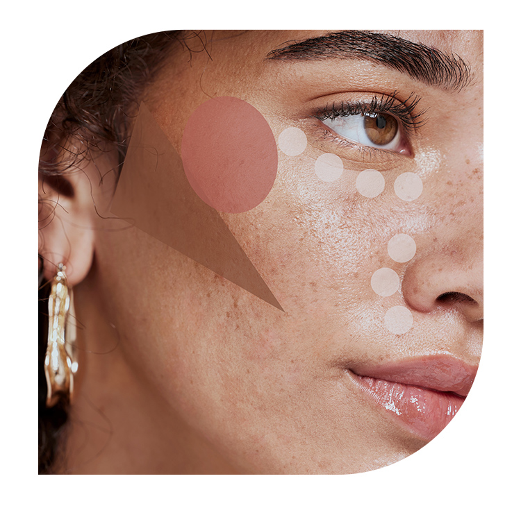 image of face with makeup contouring.